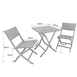 Градински ратанов комплект - сгъваема маса и два сгъваеми стола