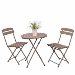 Градинска комплект - сгъваема маса и два сгъваеми стола дървени