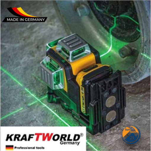 Немски 3D лазерен нивелир с 14 линии KraftWorld , зелен цвят