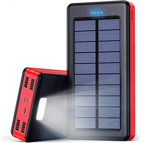 Power Bank за телефони UKC 60000 mAh със соларен панел 4 USB с 3 адаптера